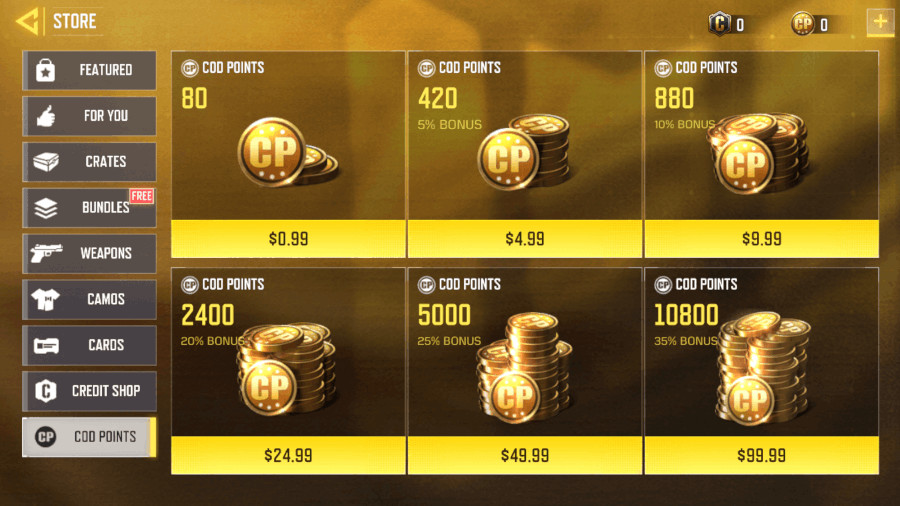 Call of Duty Points Shop