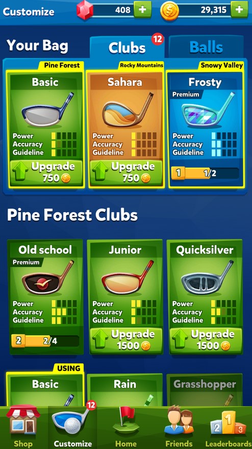 upgrading clubs